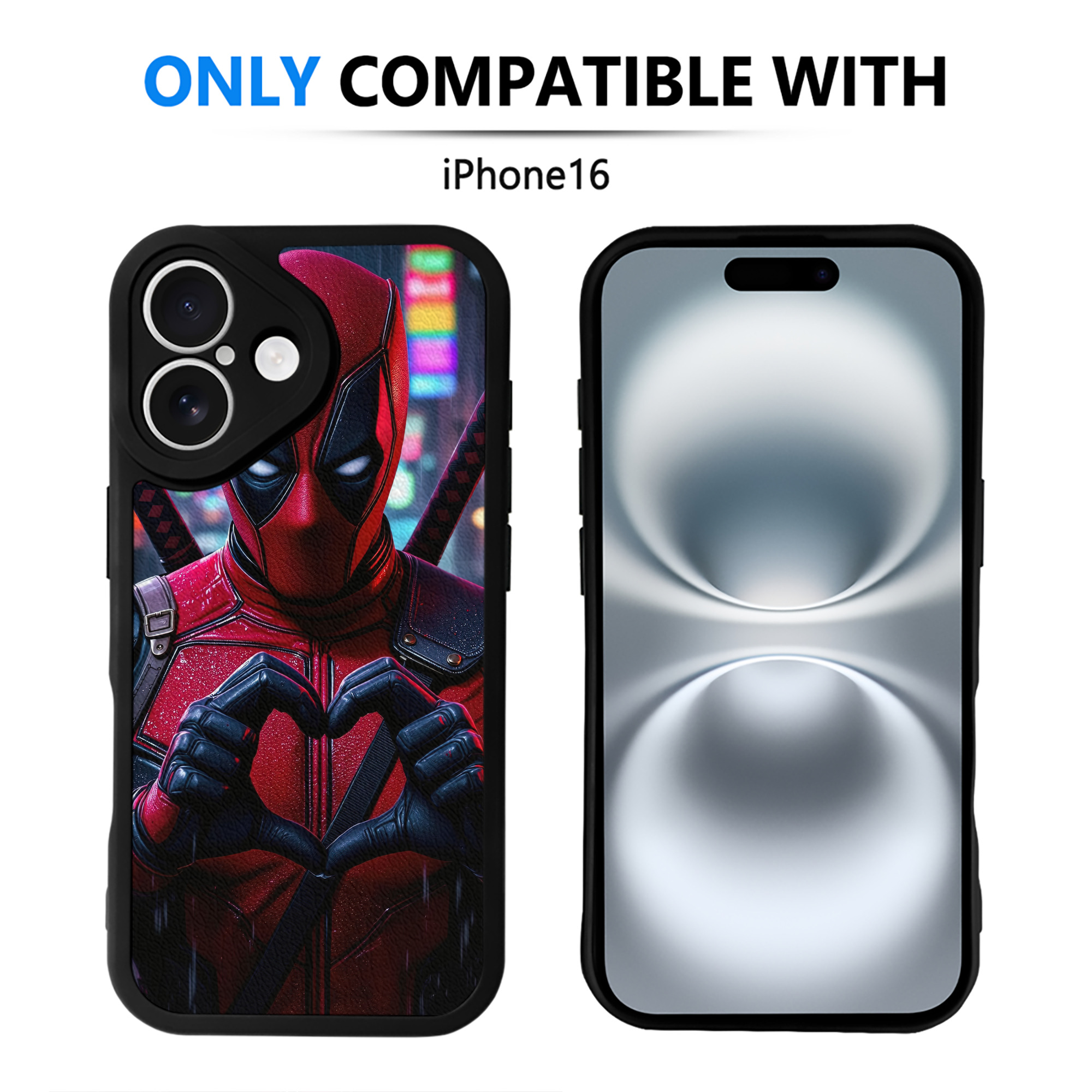 （画像用） Deadpool デッドプール 【iPhone 16シリーズ対応】シリコンスマホケース（レザー調） 材質：シリコン